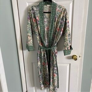 Vintage 90s Isadora Floral & Fruit Cotton Robe Cottagecore One Size